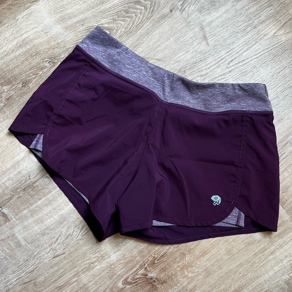 Mountain Hardwear Purple and Gray Athletic Shorts Moisture-Wicking Design